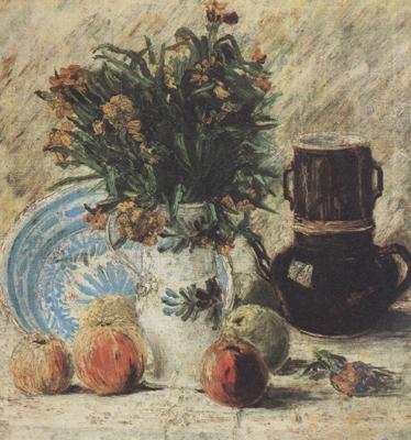 Vincent Van Gogh Vase with Flowers Coffeepot and Fruit (nn04) France oil painting art